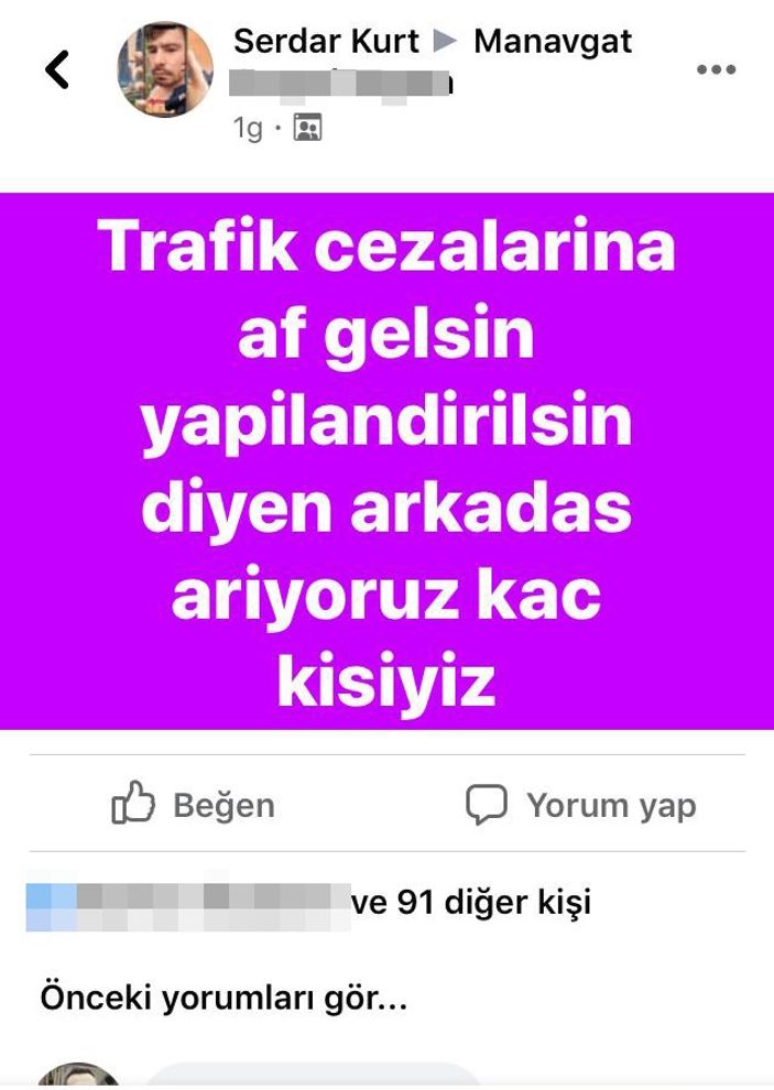 'Trafik cezalarına af' paylaşımından sonra kazada öldü