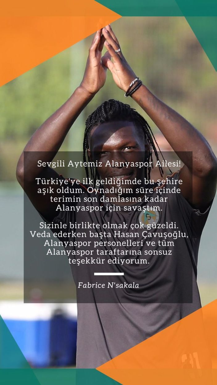 N'Sakala Alanyaspor'a veda etti