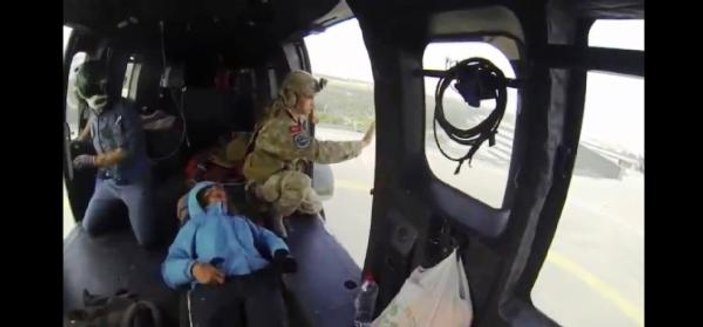 MSB Niğde'de 1'i yaralı 2 dağcı için helikopter uçurdu