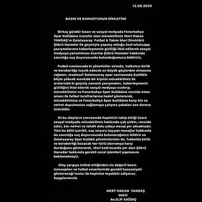 Mert Hakan Yandaş, Şükrü Hanedar'a dava açtı