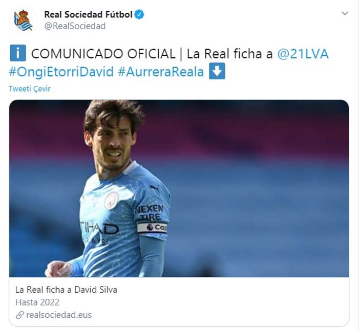 Real Sociedad, David Silva'yı transfer etti