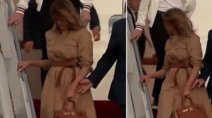 Melania Trump, elini yine tutturmadı