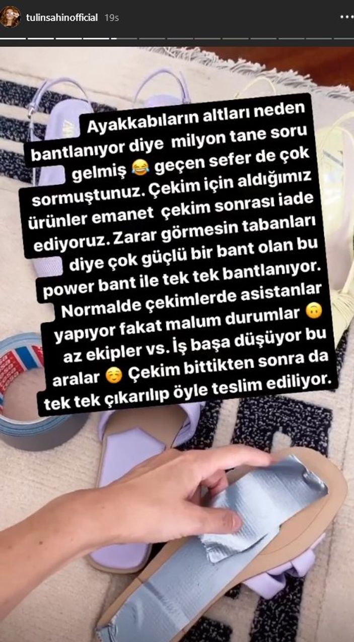Tülin Şahin, giymeden bantlıyor