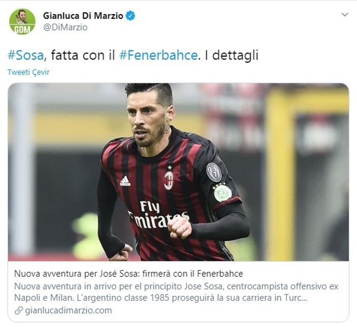 Di Marzio: Sosa'nın maaşı 3 milyon euro