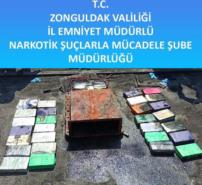 Zonguldak'ta demir atan gemiden 50 milyon liralık uyuşturucu çıktı
