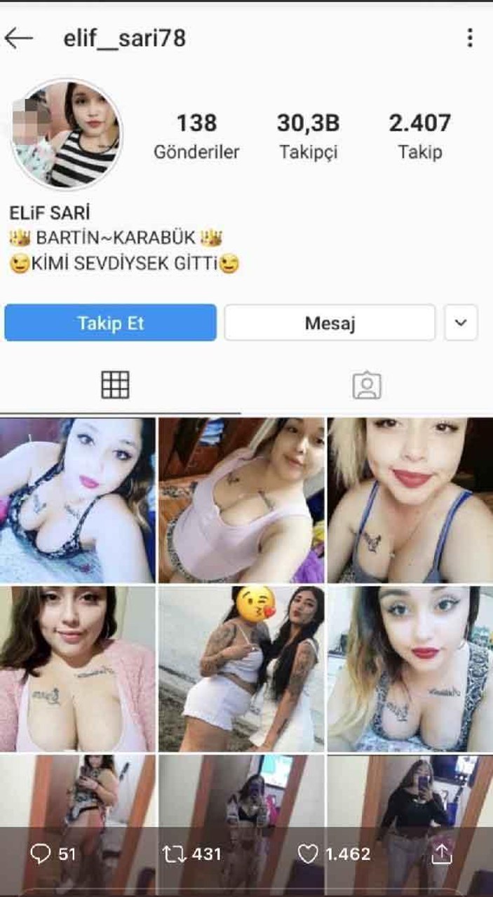 Ahlaksız paylaşımlar yapan Elif Sarı hakkında soruşturma