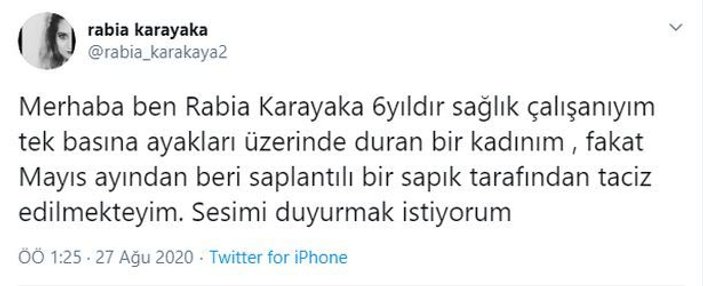Erzurum’da hemşire Rabia Karayaka’ya hasta bakıcıdan taciz