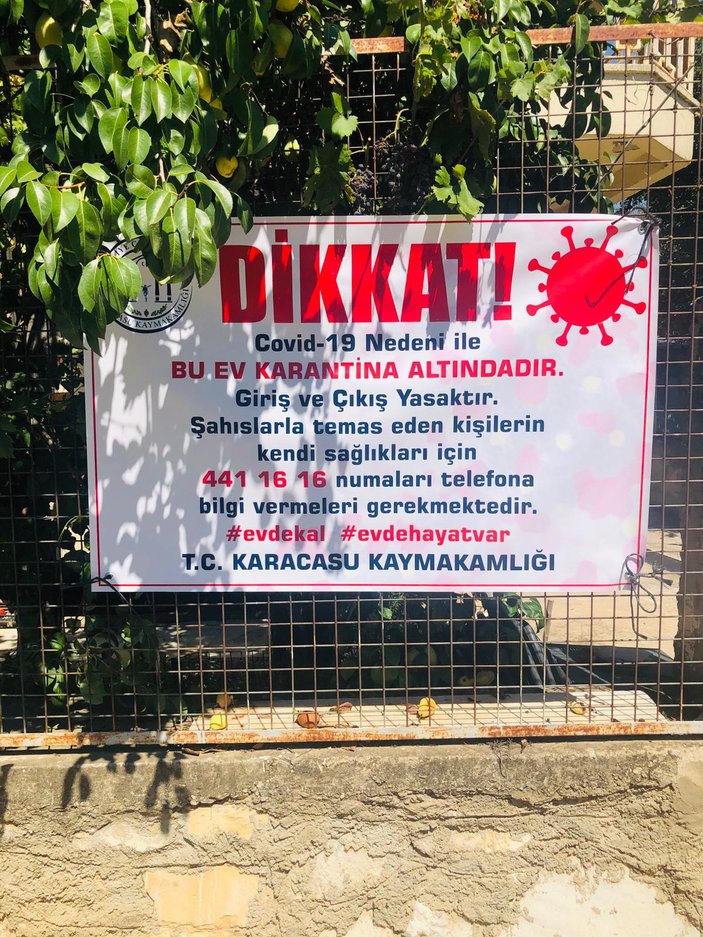 Aydın'da karantina ihlaline afişli çözüm