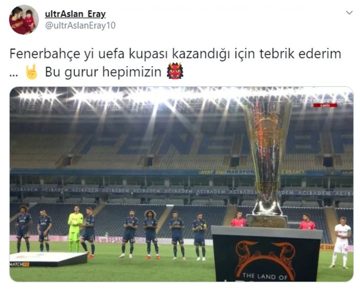 Galatasaraylılar Fenerbahçe'nin kupasını UEFA Kupası'na benzetti