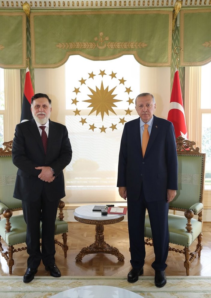 Cumhurbaşkanı Erdoğan, Libya Başbakanı Serrac'la görüştü