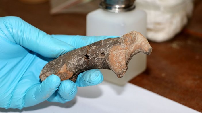 Maydos Antik Kenti'ndeki kazıda 3 bin yıllık koç figürü bulundu