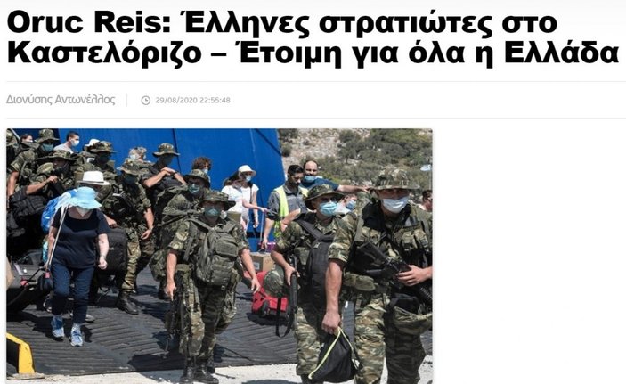 Yunan askerleri Meis Adası'nda telsiz noktasını onardı