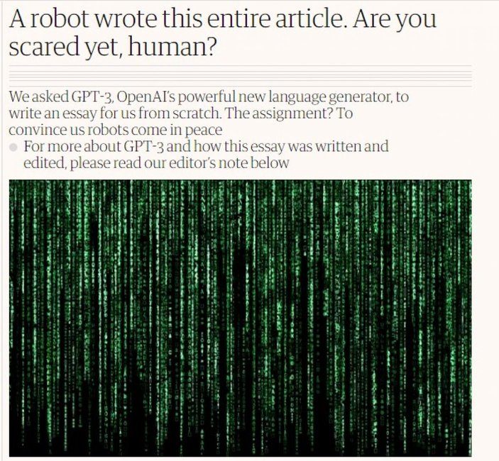 The Guardian yapay zeka tarafından yazılmış makale yayınladı