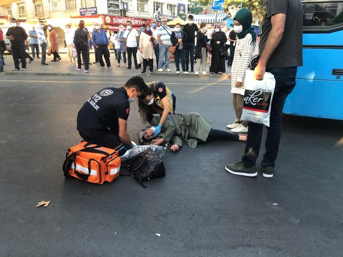 Ankara'da bir kadına otobüs çarptı