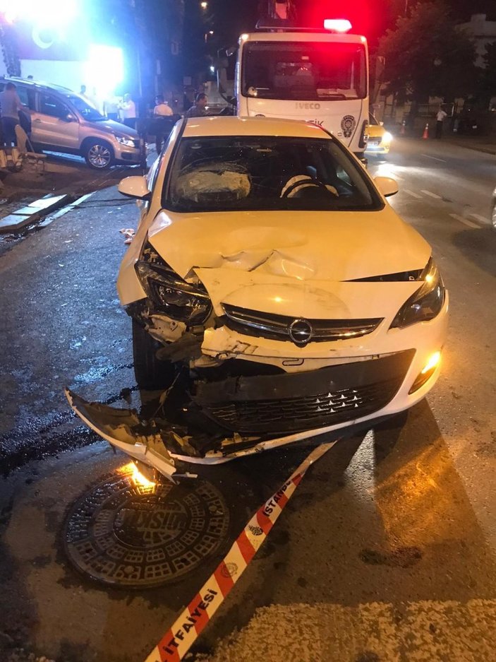 Ortaköy'de feci kazada ölümden saniyelerle kurtuluş kamerada