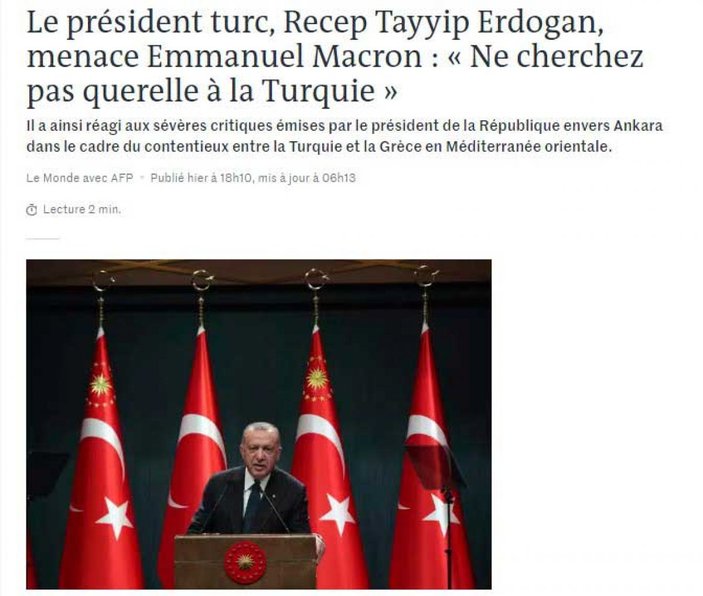 Erdoğan’ın sözleri Fransız ve Yunan medyasında yankı uyandırdı