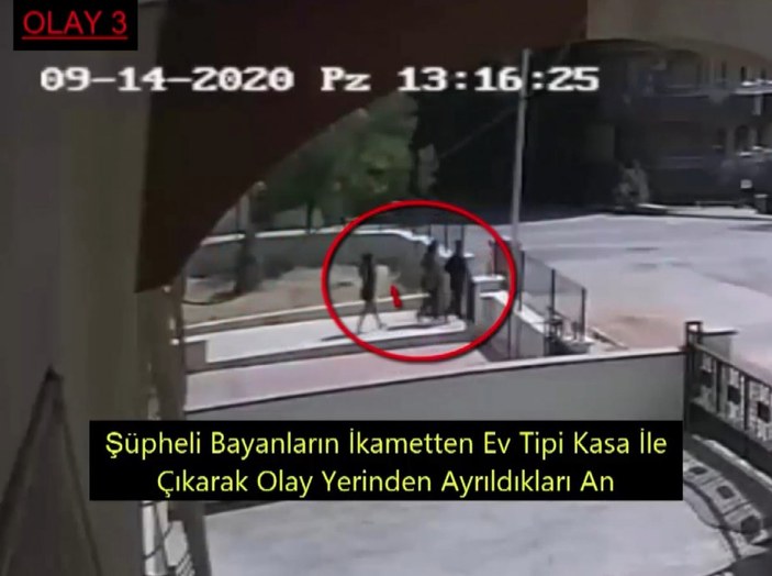 Gaziantep'te evden para kasasını çalan kadınlar kameraya yakalandı