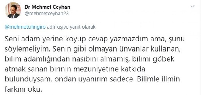 Mehmet Çilingiroğlu ile Mehmet Ceyhan sosyal medyadan atıştı