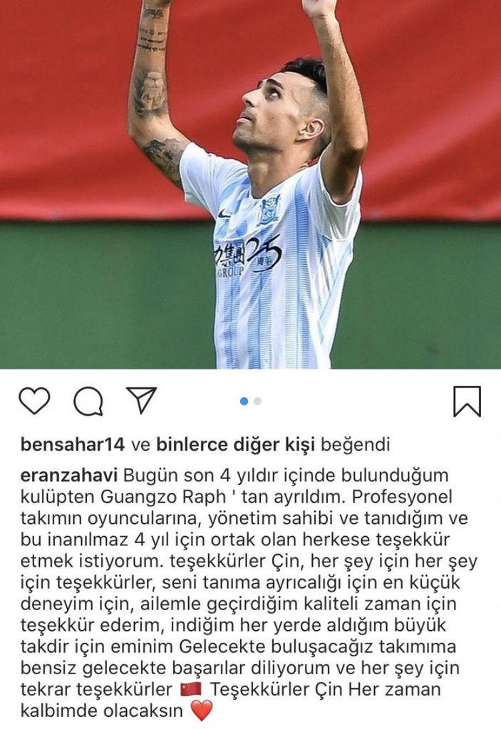 Eran Zahavi, Guangzhou ile yollarını ayırdı