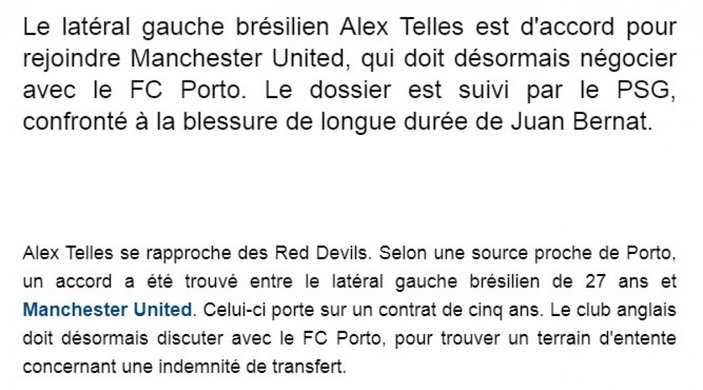 Alex Telles, Manchester United'a transfer oluyor