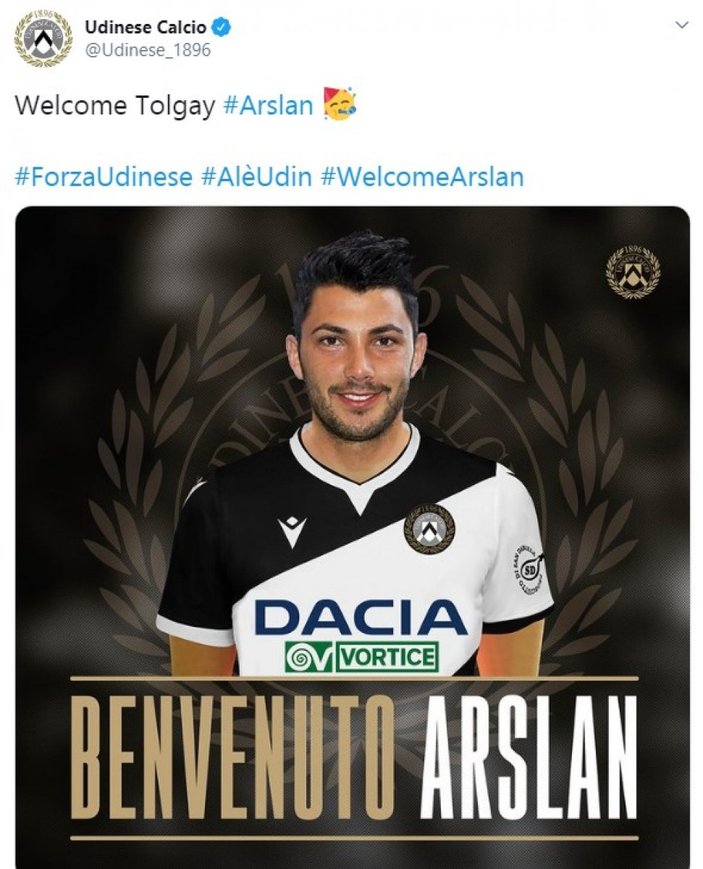 Tolgay Arslan resmen Udinese'de