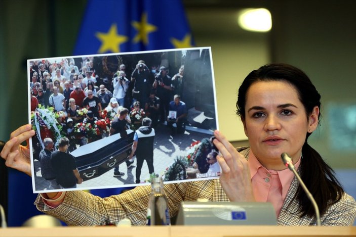 Belaruslu muhalif lider Tikhanovskaya, Brüksel'de