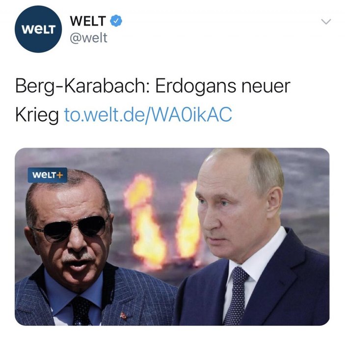 Alman gazetesi Azerbaycan geriliminde Cumhurbaşkanı Erdoğan'ı hedef aldı