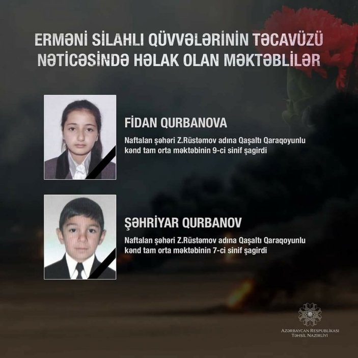 Ermenistan'ın saldırısında okul öğrencileri şehit oldu