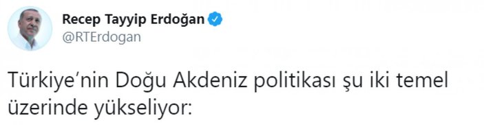 Cumhurbaşkanı Erdoğan'dan Doğu Akdeniz paylaşımı