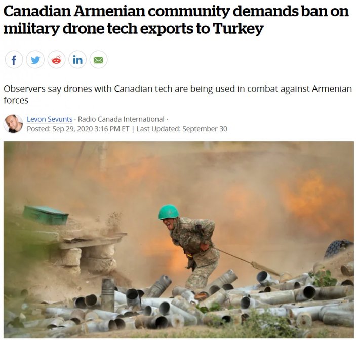 Kanada'daki Ermeni toplumu, İHA teknolojisinde Türkiye'ye ambargo istedi