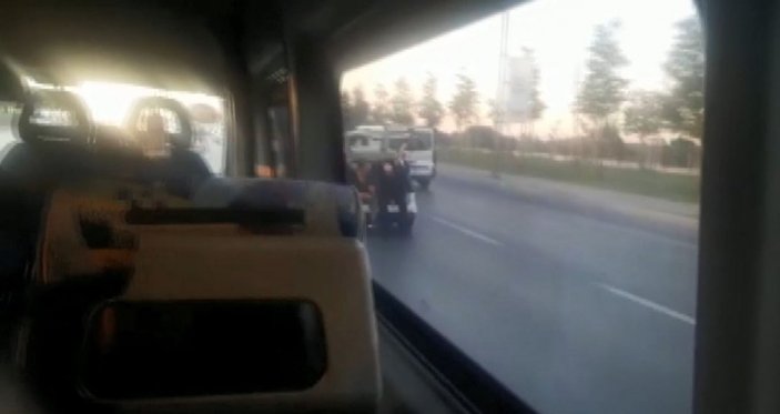 İstanbul'da bagajda tehlikeli yolculuk kamerada