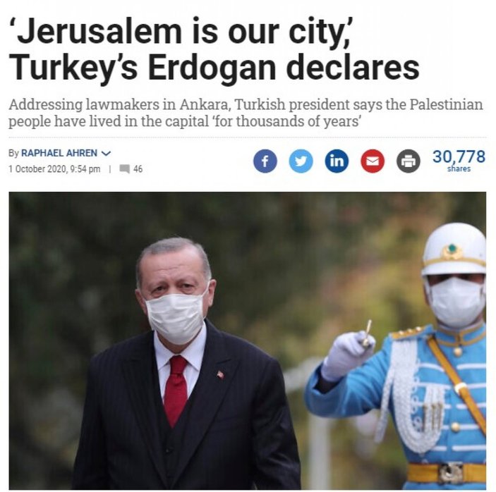 Erdoğan’ın Kudüs açıklaması İsrail’in gündemine oturdu
