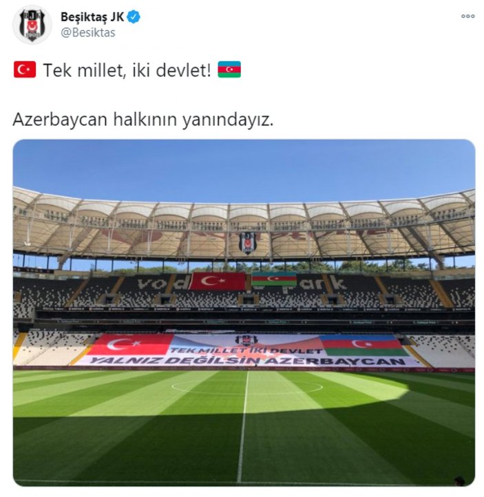 Beşiktaş'tan Azerbaycan pankartı