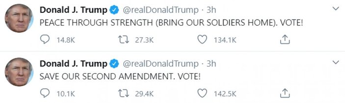 ABD Başkanı Donald Trump, peş peşe tweet'ler attı