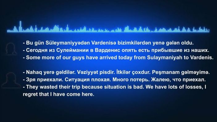 Azerbaycan, Karabağ'da Ermenistan için savaşan PKK'lı teröristlerin telsiz konuşmalarını yayınladı