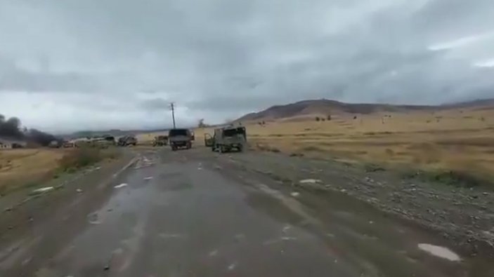 Ermenistan askerleri konvoyu bırakıp kaçtı