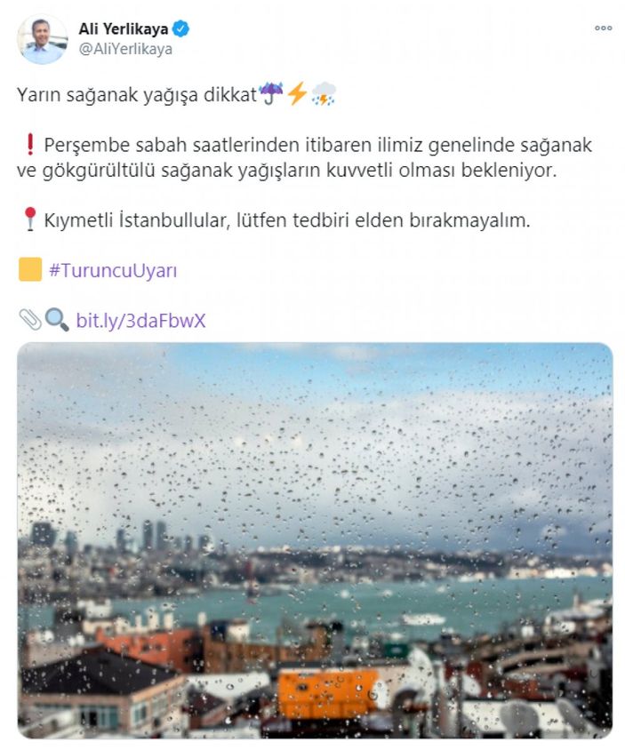 İstanbul Valisi Ali Yerlikaya'dan yağış uyarısı