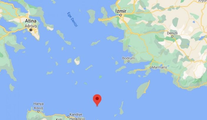 Ege Denizi'nde 4.8 büyüklüğünde deprem meydana geldi