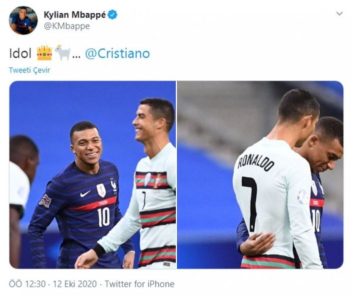 Mbappe idolü Ronaldo'yla karşı karşıya geldi