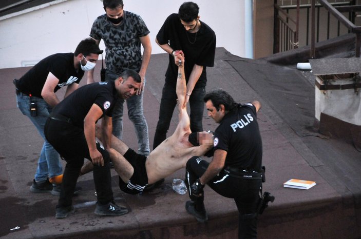 Antalya’da intihar etmek için dama çıktı, alkolden sızdı