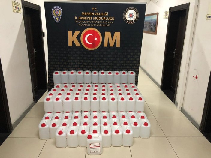 Mersin polisi 850 litre sahte etil alkol ele geçirdi