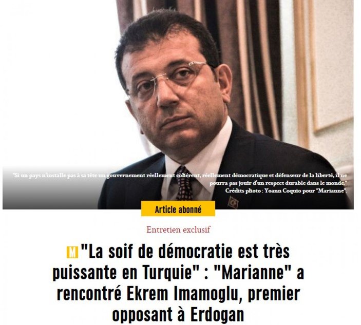 Ekrem İmamoğlu Fransız basınına Türkiye’yi şikayet etti