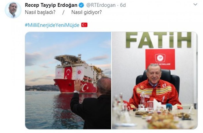 Cumhurbaşkanı Erdoğan'ın sosyal medya akımına katıldığı paylaşımı
