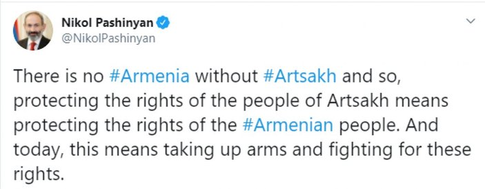 Ermenistan Başbakanı Paşinyan: Sonuna kadar savaşacağız
