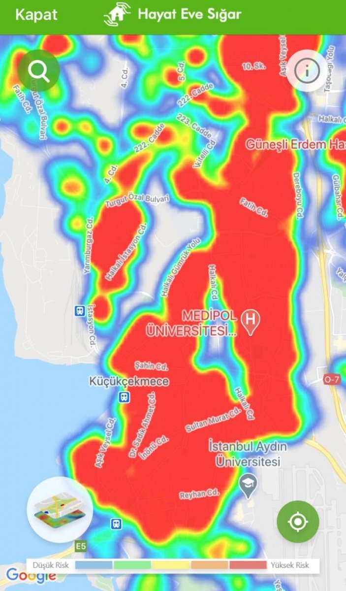 İstanbul koronavirüs risk haritası ilçe ilçe vaka dağılımı
