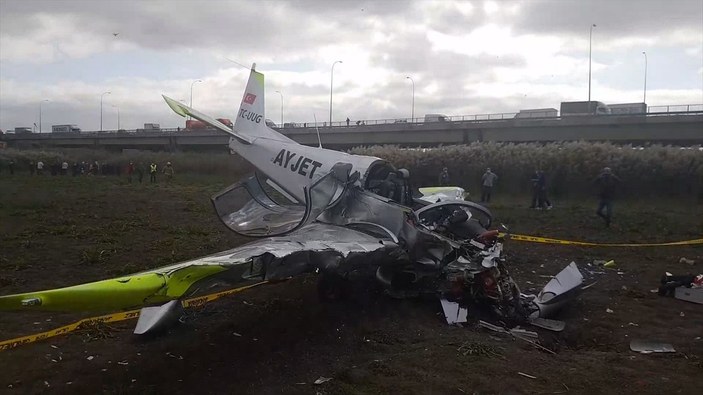 Büyükçekmece'de düşen eğitim uçağının pilotu yaşamını yitirdi
