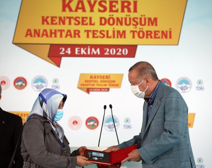 Cumhurbaşkanı Erdoğan, Kayseri'de Kentsel Dönüşüm Anahtar Teslim Töreni'ne katıldı