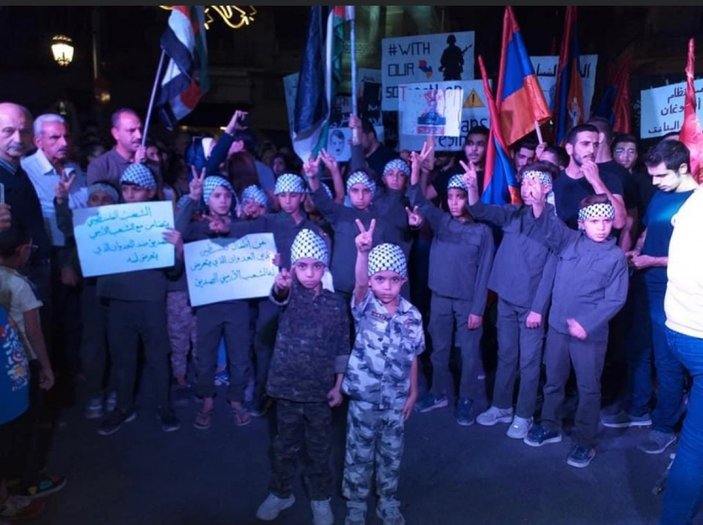 Halep'te Ermenistan'ı destekleyen bir gösteri düzenlendi