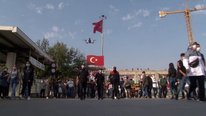Bakırköy'de drone'lu koronavirüs denetimi yapıldı