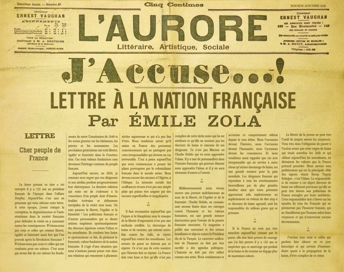 Fahrettin Altun'dan Fransa'ya 122 yıllık Emile Zola mektubu
